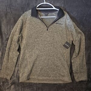 Eddie Bauer Men's Heathered Gray Zip-Up Sweater